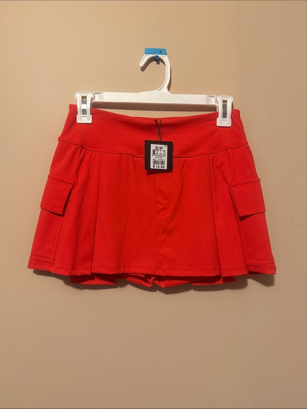 Charlotte Russe Red spandex Cargo Skort